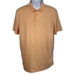 Calvin Klein Men Size Large Liquid Touch 2 Button Orange‎ Polo Preppy Golf Shirt